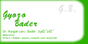 gyozo bader business card